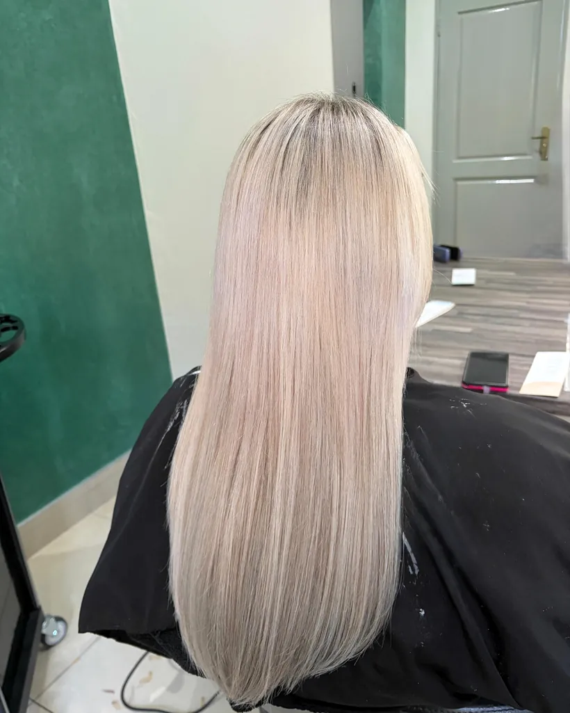 After &mdash; five packs of tape-in extensions in a cool platinum blonde, The Edit by K.C Dunkeld West