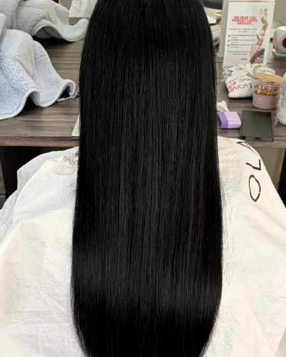 Warm copper blonde, sleek finish — The Edit by K.C