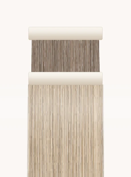 Diagram of a tape-in sandwich — two extension singles with natural hair between them